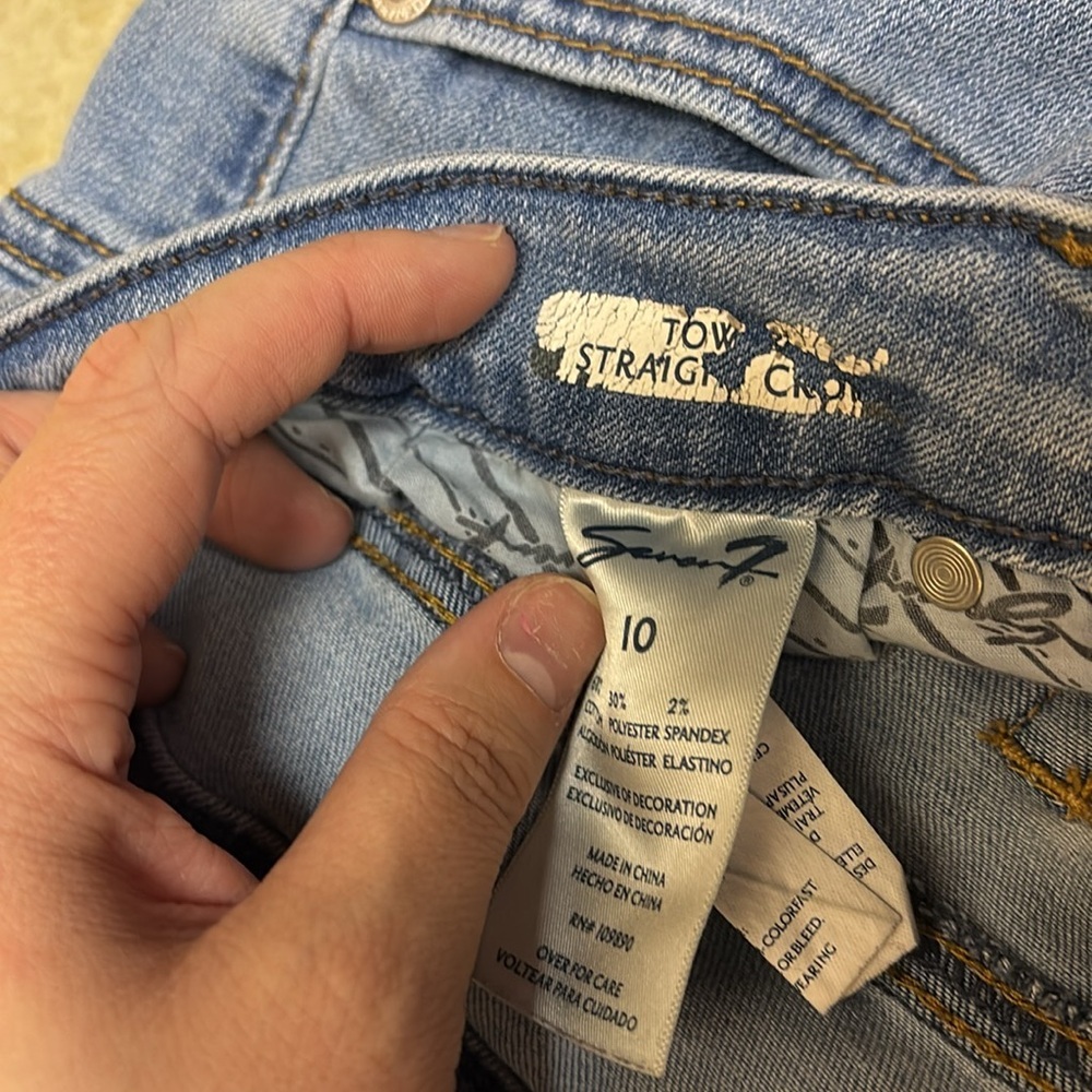 Seven7 Cropped Classic Blue Denim Jeans - Picture 3 of 7